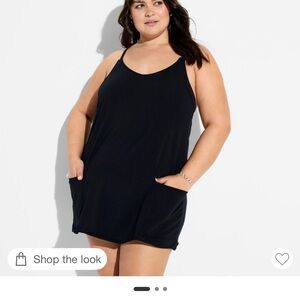 wild fable Black Sleeveless Romper with Pockets